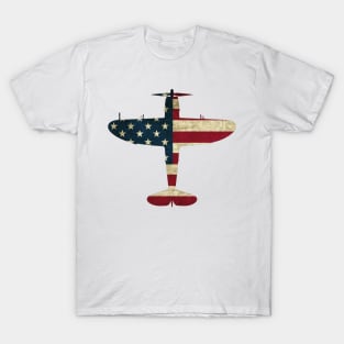 Retro USA Flag P-47 Thunderbolt Aircraft USAF Plane PilotWarbird Pilot Gift T-Shirt